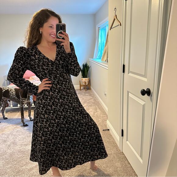 Revolve ASTR The Label Black Floral Maxi Dress Medium - Picture 2 of 10